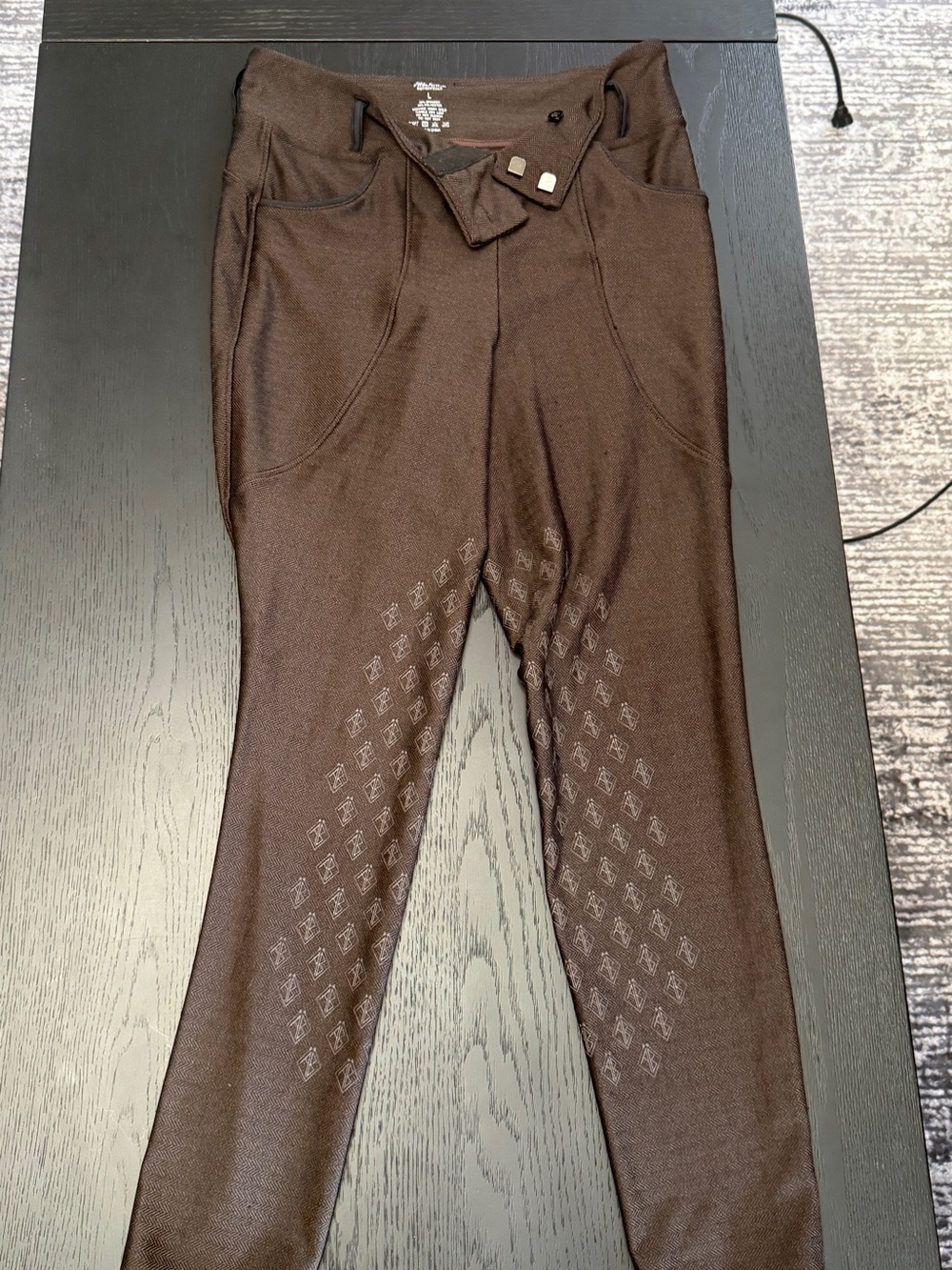 Free Ride x Ashlee Bond Full Seat Riding Tights Brown Herringbone Women’s Large